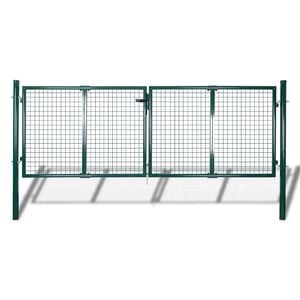 vidaXL Ograjna vrata iz jekla 300x100 cm zelene barve