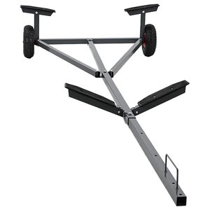 vidaXL Prikolica za čoln srebrna 302 x 107 x 42 cm Jeklo