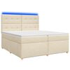 vidaXL Postelja boxspring z vzmetnico Krem 200 x 200 cm Blago