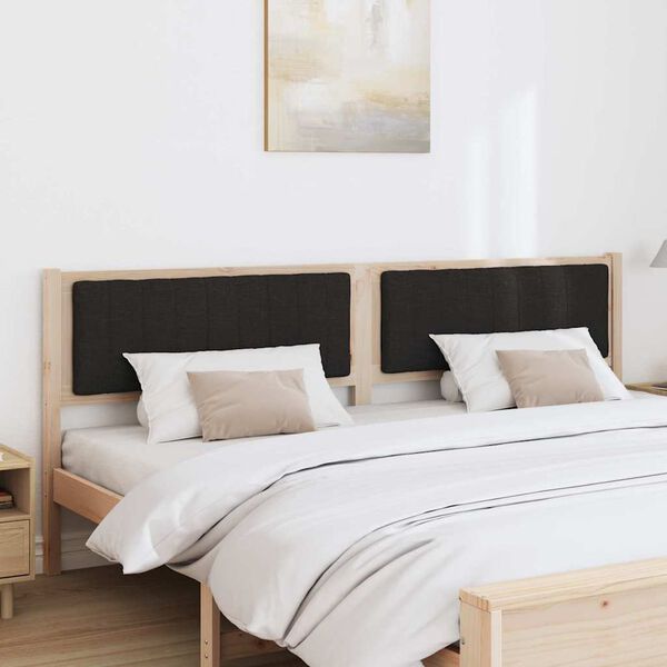 vidaXL Tapecirano vzglavje z vzglavjem Rjava 200 cm Masivno borovo les