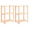 vidaXL Stojalo 3-nadstropno 2 kosa 60x38x90 cm trdna borovina 150 kg