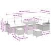 vidaXL Vrtna sedežna garnitura z blazino 11 pcs Črna poli ratan