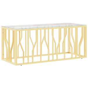 vidaXL Klubska mizica 110x45x45 cm nerjaveče jeklo in steklo