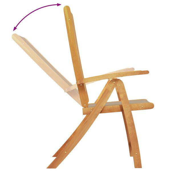 vidaXL Zložljivi vrtni stoli 8 kosov trden akacijev les in tekstil