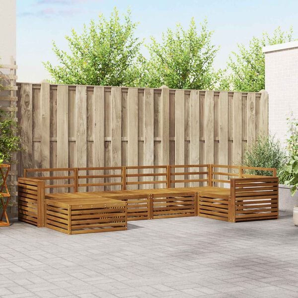 vidaXL Zunanja garnitura za sedenje 6 pcs Naravna