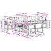 vidaXL Zunanja garnitura za sedenje z blazino 9 pcs Naravna in smetana