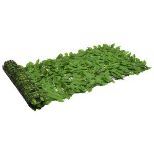 vidaXL Balkonsko platno z zelenim listjem 200x75 cm