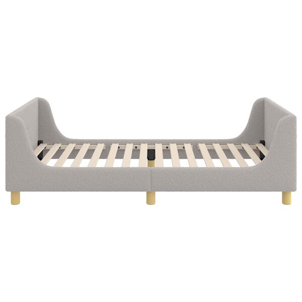 vidaXL Otro&scaron;ki posteljni okvir z vznožjem Svetlo siva 90 x 200 cm