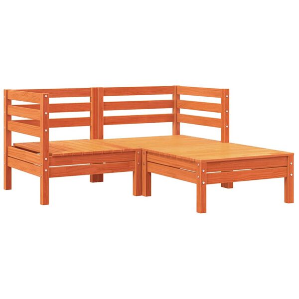 vidaXL Vrtni kavč z blazinami in stolčkom za noge dvosed