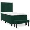 vidaXL Box spring postelja z vzmetnico temno zelena 80x200 cm žamet