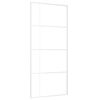 vidaXL Drsna vrata mlečno ESG steklo in aluminij 90x205 cm bela