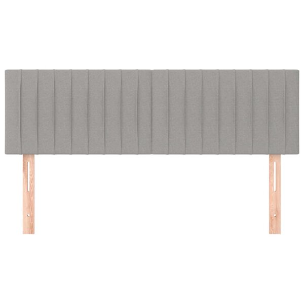 vidaXL Posteljno vzglavje svetlo siva 144x5x78/88 cm blago