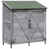 vidaXL Vrtno skladi&scaron;če Siva 106 x 56 x 113,5 cm Inženirski les