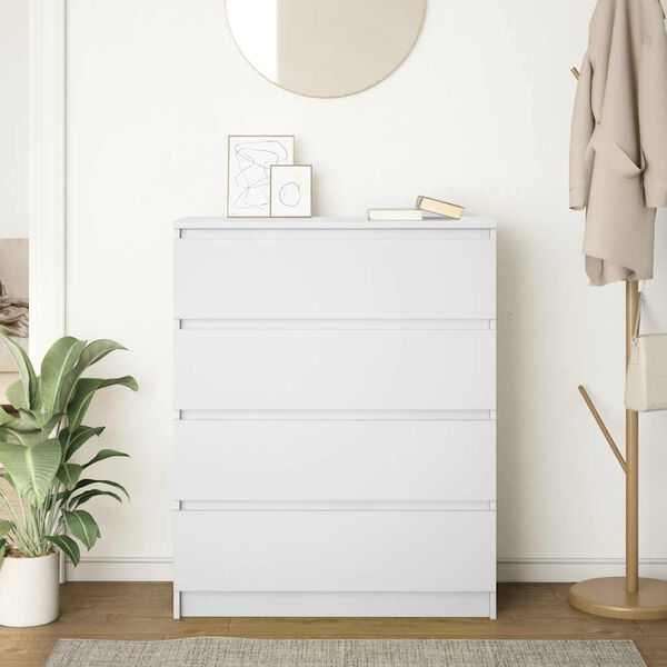 vidaXL Komoda bela 80x35x99 cm inženirski les