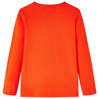Otroška majica z dolgimi rokavi živo oranžna 92