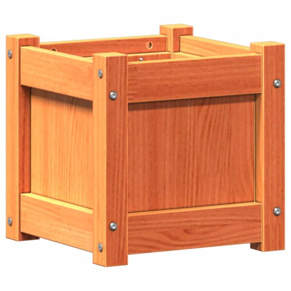 vidaXL Vrtno cvetlično korito voščeno rjavo 31x31x31 cm trdna borovina