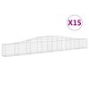 vidaXL Obokane gabion ko&scaron;are 15 kosi 400x30x40/60 cm pocinkano železo