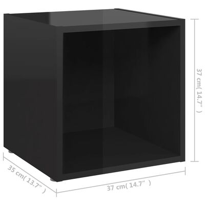 vidaXL Komplet TV omaric 6-delni visok sijaj črna iverna plošča