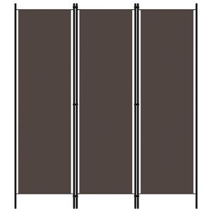 vidaXL Paravan 3-delni rjav 150x180 cm