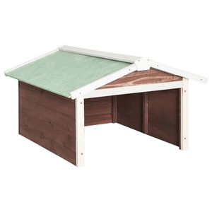 vidaXL Garaža za robotsko kosilnico 72x87x50 cm mocca in bela lesena
