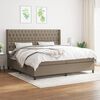 vidaXL Box spring postelja z vzmetnico taupe 200x200 cm blago