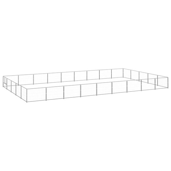 vidaXL Pasji boks srebrn 45 m&sup2; jeklo