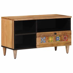 vidaXL TV omarica s predalom Naravna 80 x 33 x 46 cm Masiven les manga