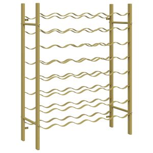 vidaXL Stojalo za vino za 48 steklenic zlata kovina