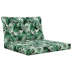 vidaXL Zunanja blazina za kavč Poliester Vzorec listja 80 x 68,5 cm