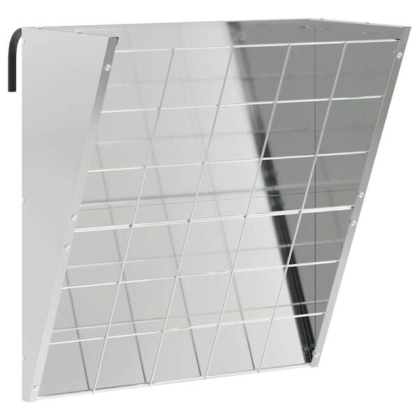 vidaXL Viseči hranilnik za seno srebrna 61 x 33 x 66 cm