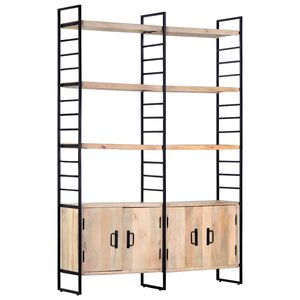 vidaXL Knjižna omara 4-nadstropna 124x30x180 cm trden mangov les