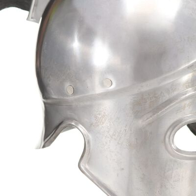 vidaXL Grška bojevniška čelada starinska kopija LARP srebrno jeklo