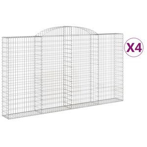vidaXL Obokane gabion ko&scaron;are 4 kosi 300x30x160/180 cm pocinkano železo