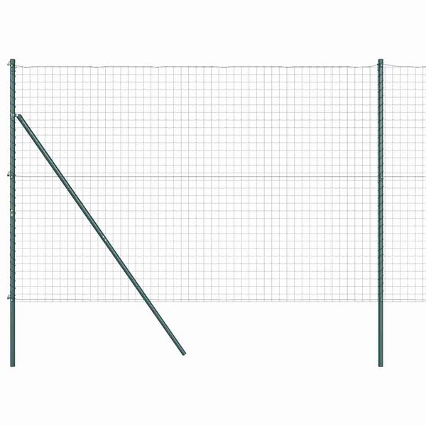 vidaXL Ograja s stebrom Zelena 1,6 x 10 m Jeklo in PVC