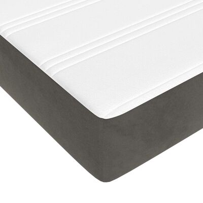 vidaXL Box spring postelja z vzmetnico temno siva 180x200 cm žamet