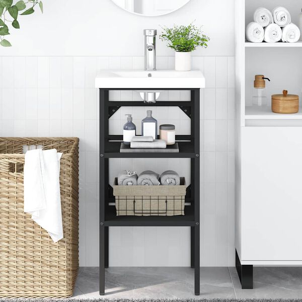 vidaXL Kopalni&scaron;ki regal črn 40x38x83 cm železo