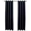 vidaXL Zatemnitvene zavese z obroči 2 kosa črne 137x213 cm blago