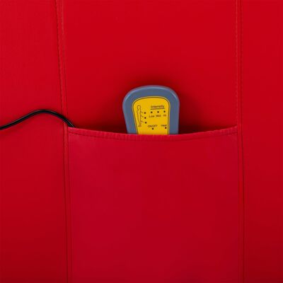 vidaXL Električni masažni stol rdeče umetno usnje