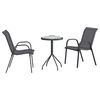 vidaXL Vrtnik Bistro Set 3 pcs Siva Jeklo