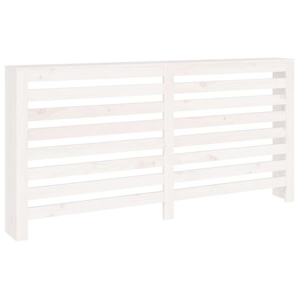 vidaXL Pokrov za radiator bela 169x19x84 cm trdna borovina