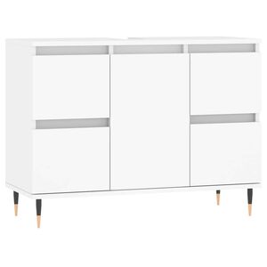 vidaXL Kopalni&scaron;ka omarica bela 80x33x60 cm inženirski les