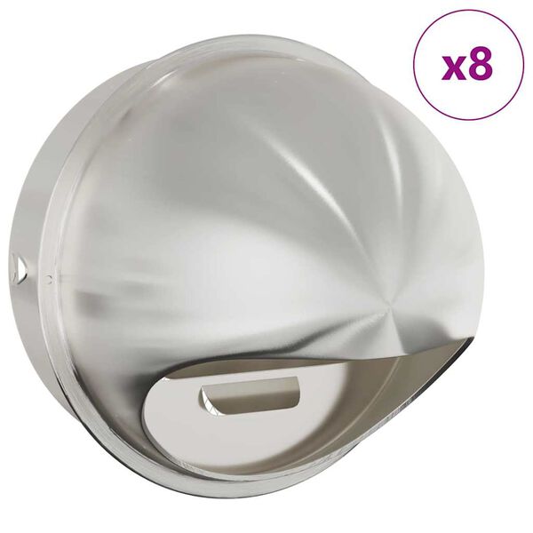 vidaXL Pokrovi za zračne ventile 8 pcs srebrna 200 mm Nerjaveče jeklo