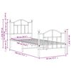 vidaXL Kovinski posteljni okvir z vzglavjem in vznožjem črn 90x190 cm