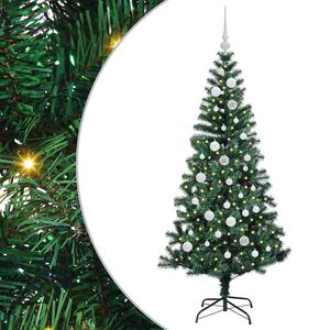 vidaXL Umjetna preddekorirana božićna jelka med 150 LED Zelena 150 cm