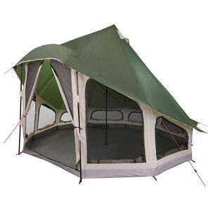 vidaXL Tipi &scaron;otor s streho Zelena 404 x 370 x 270 cm tafeta