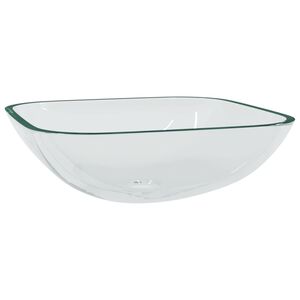 vidaXL Stekleni umivalnik 42x42x14 cm prozoren