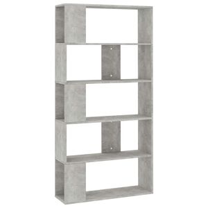 vidaXL Knjižna omara/paravan betonsko siva 80x24x159 cm iverna plo&scaron;ča