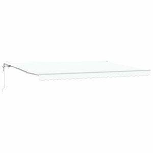 vidaXL Vlečna tenda Bela 500 &times; 350 cm Tkanina in aluminij