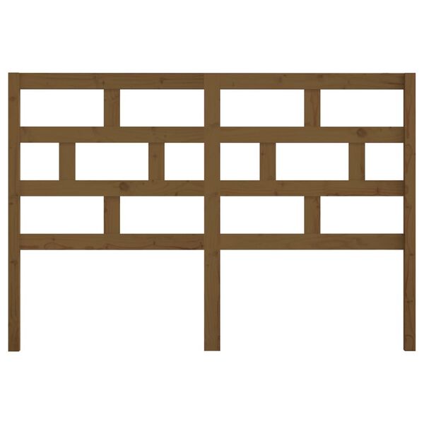 vidaXL Posteljno vzglavje medeno rjavo 126x4x100 cm trdna borovina