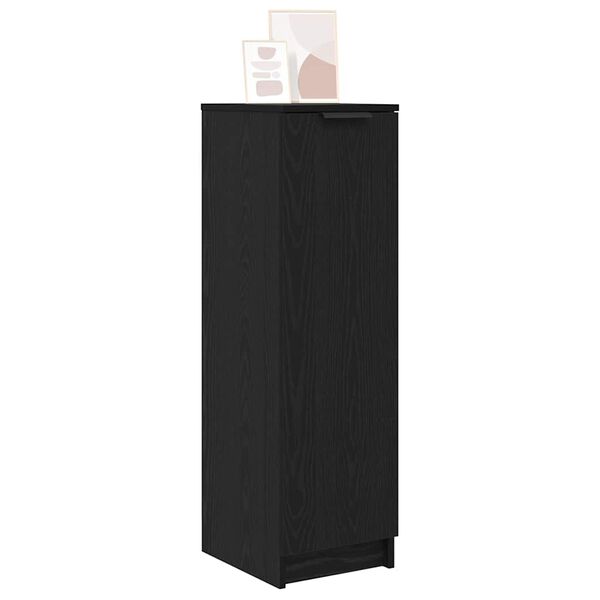 vidaXL Omara za čevlje Črni hrast 29.5 x 35 x 101 cm Konstruiran les